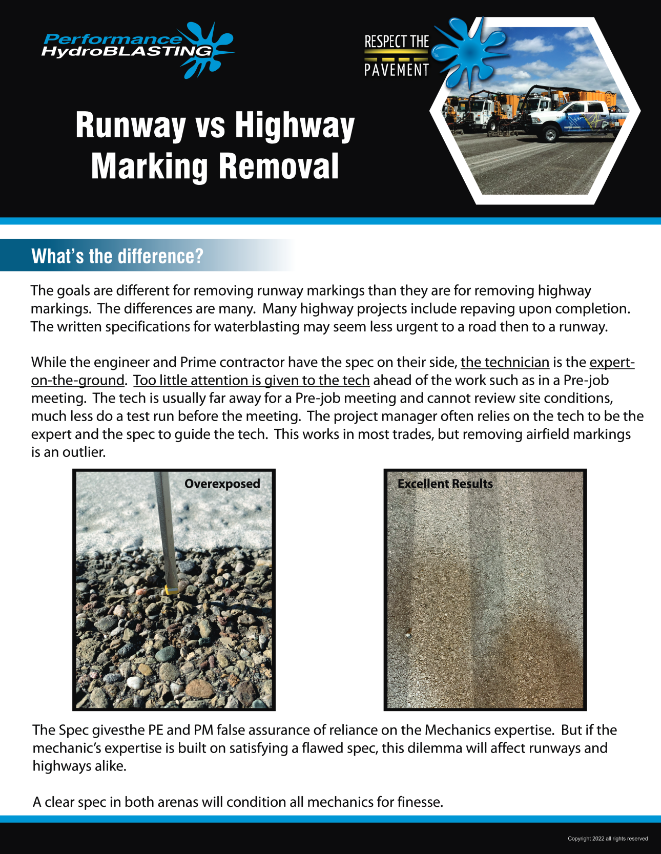 Runway VS Highway Marking Removal
